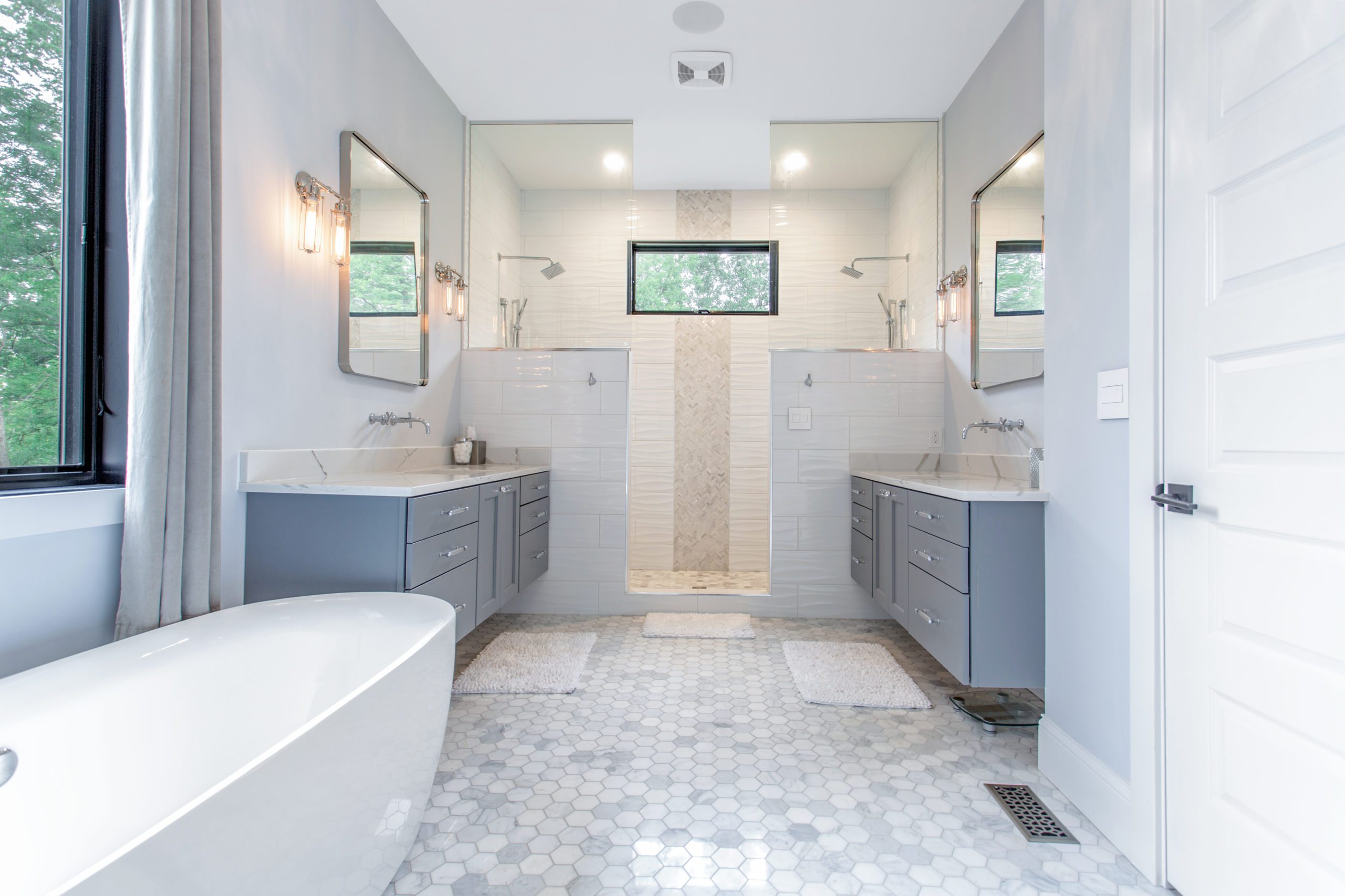 Popular Bathroom White Gray